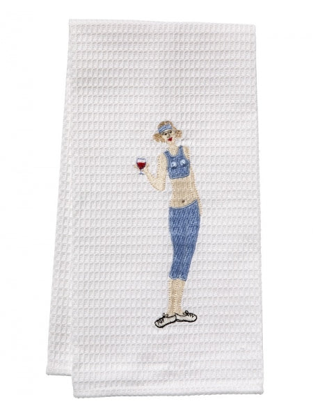 Wine Workout Guest Towel by Jacaranda Living
