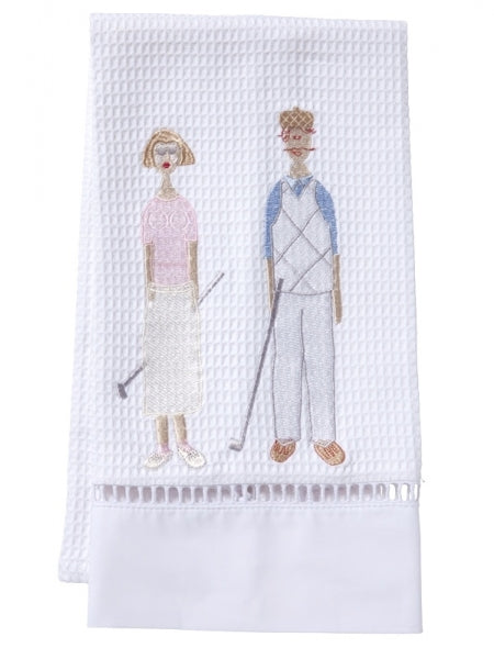 Golf Couple Guest Towel by Jacaranda Living