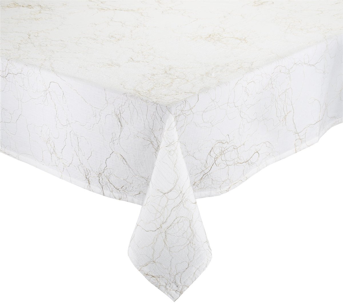 Gossamer Tablecloth in White, Gold & Silver by Kim Seybert