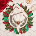 Holly and Sprig Placemat in Green, Red & Gold by Kim Seybert