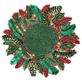 Holly and Sprig Placemat in Green, Red & Gold by Kim Seybert