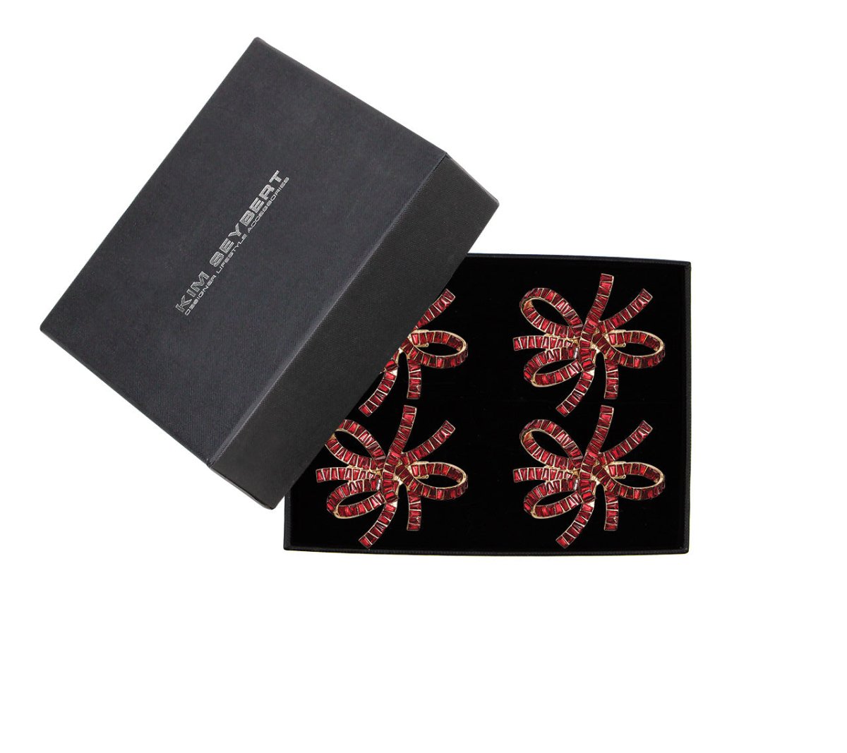 Jeweled Bow Napkin Ring in Red by Kim Seybert