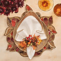 Nile Napkin in White & Bronze by Kim Seybert