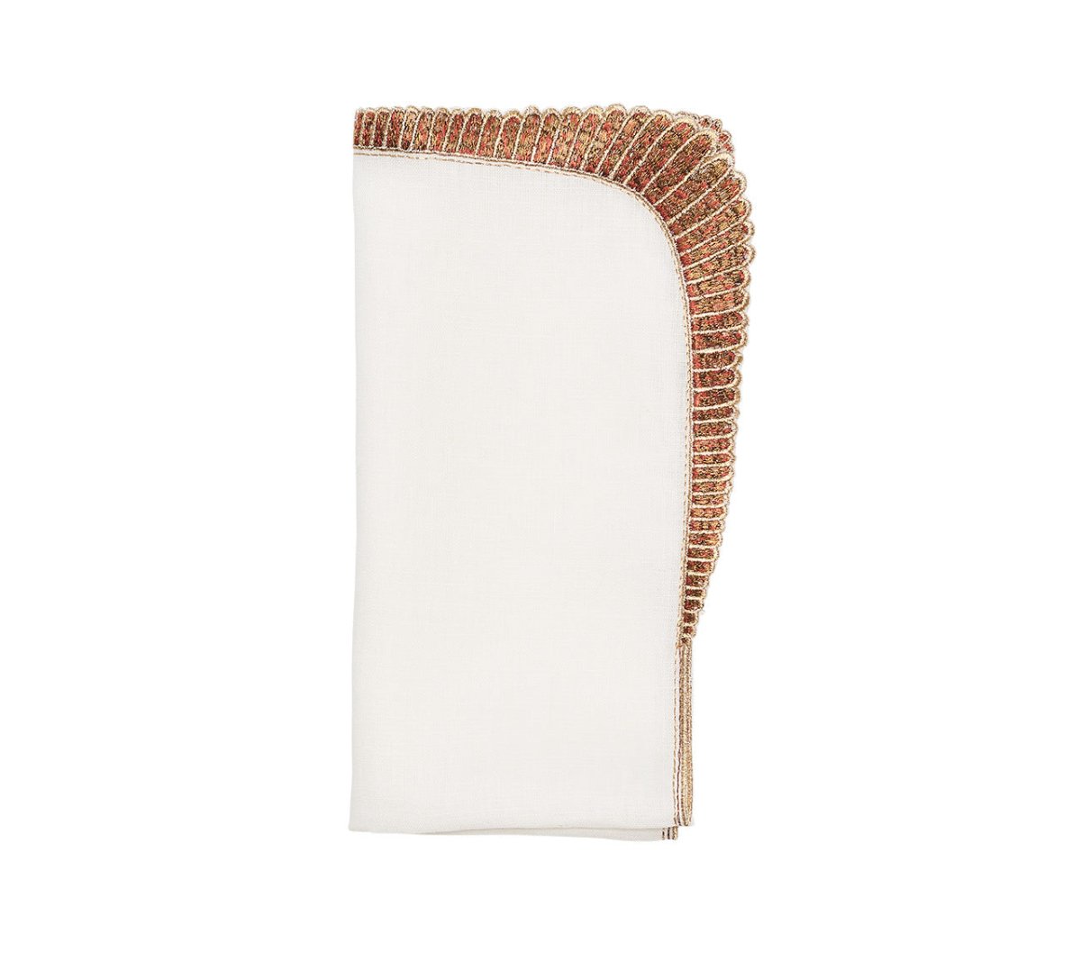 Nile Napkin in White & Bronze by Kim Seybert