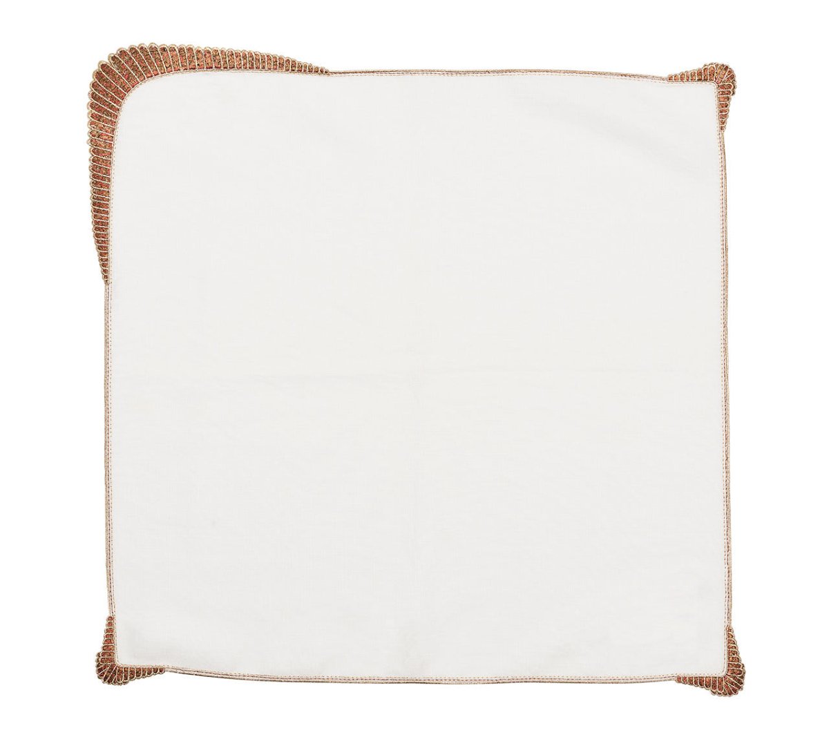 Nile Napkin in White & Bronze by Kim Seybert