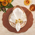 Nile Napkin in White & Bronze by Kim Seybert