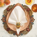 Nile Napkin in White & Bronze by Kim Seybert
