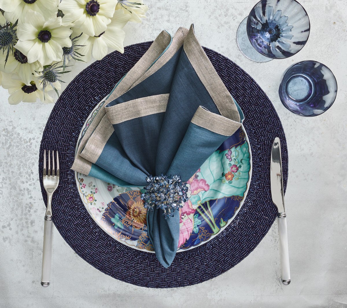 Palisade Placemat in Navy by Kim Seybert