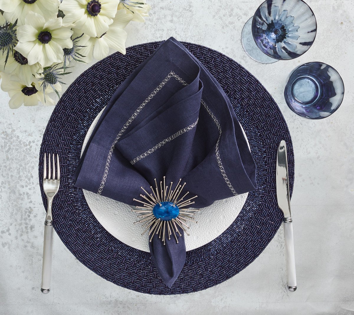 Palisade Placemat in Navy by Kim Seybert
