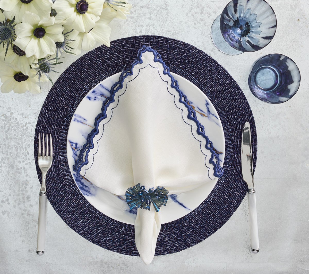 Palisade Placemat in Navy by Kim Seybert
