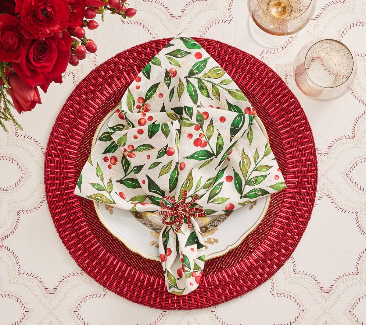 Palisade Placemat in Red by Kim Seybert