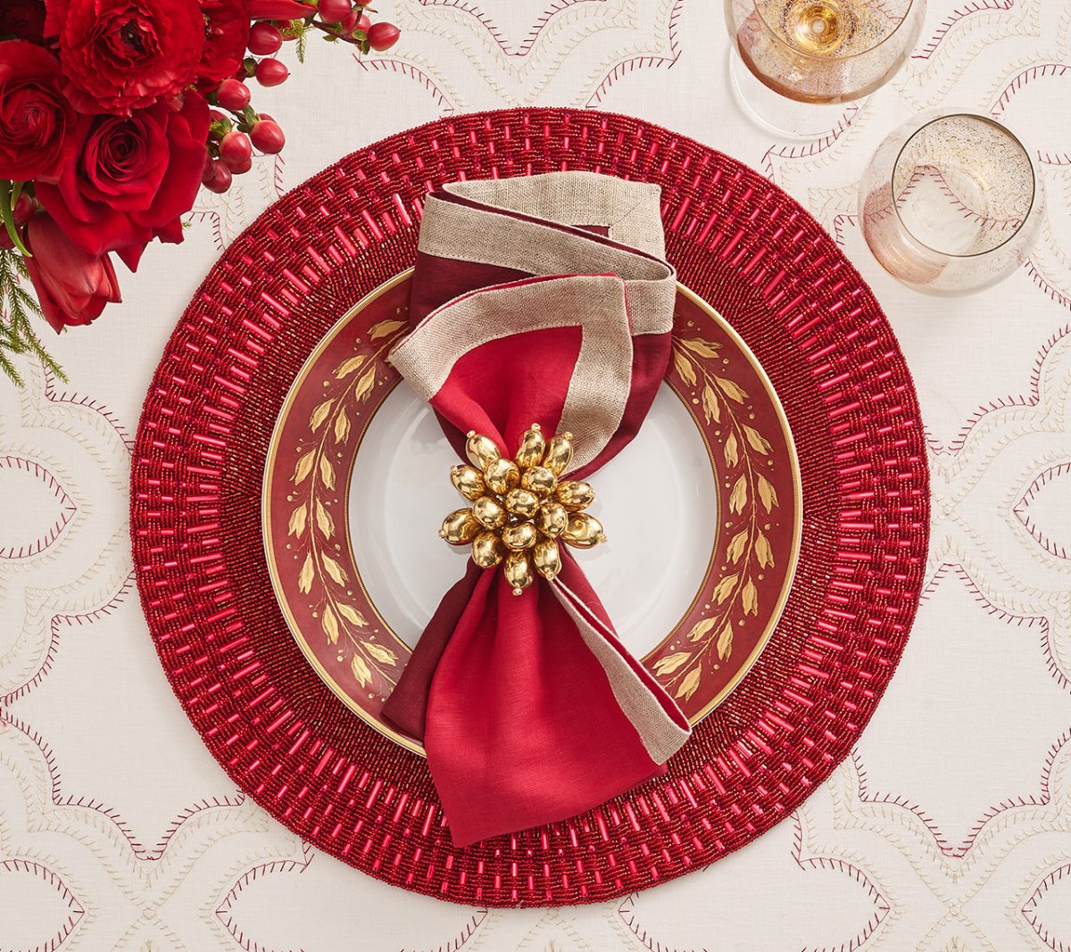 Palisade Placemat in Red by Kim Seybert