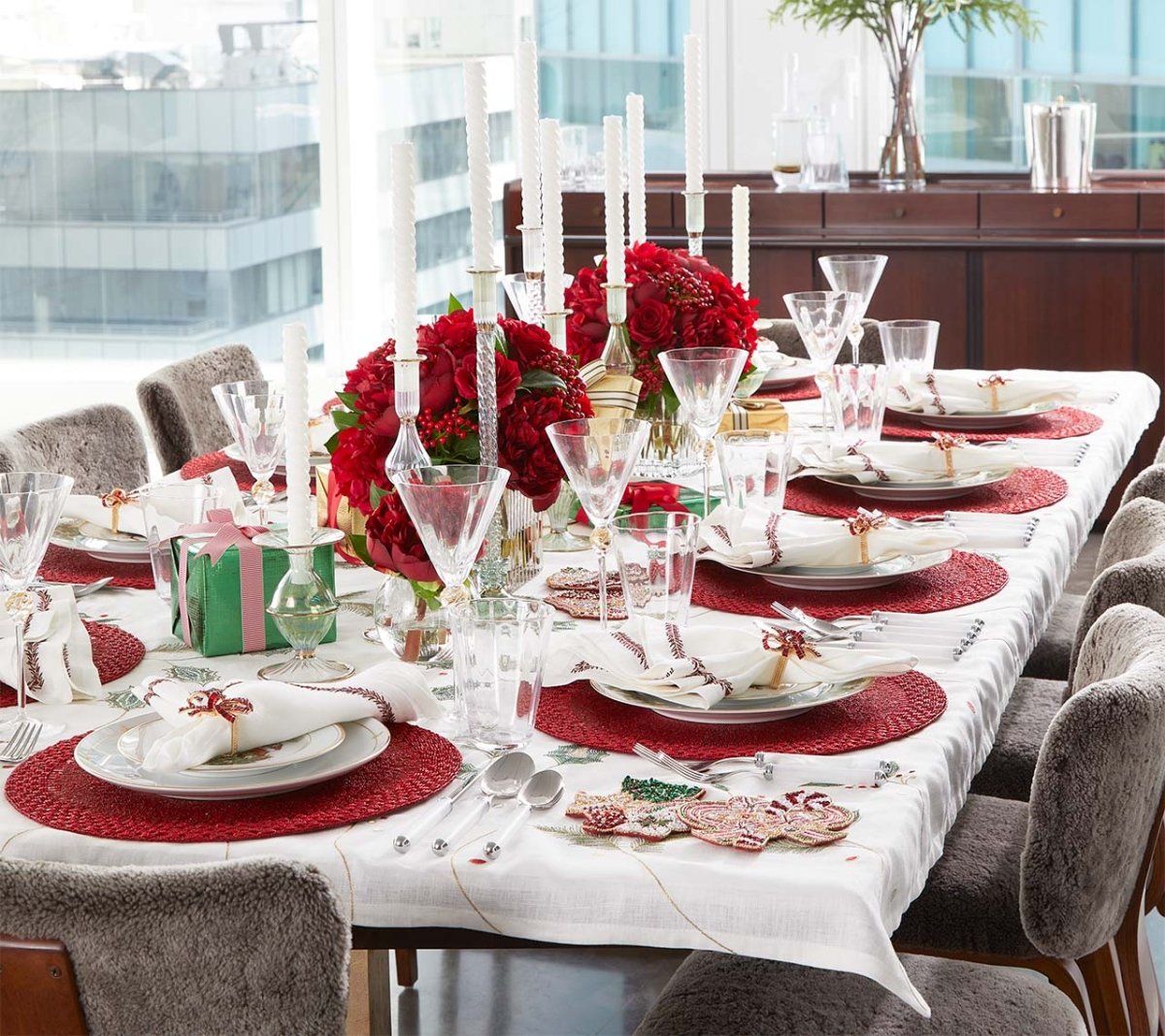 Palisade Placemat in Red by Kim Seybert