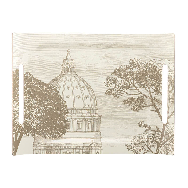 Symphonie Beige Wood Tray by Le Jacquard Francais