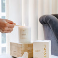 Fresh Linen Candle in White by L'Avant Collective