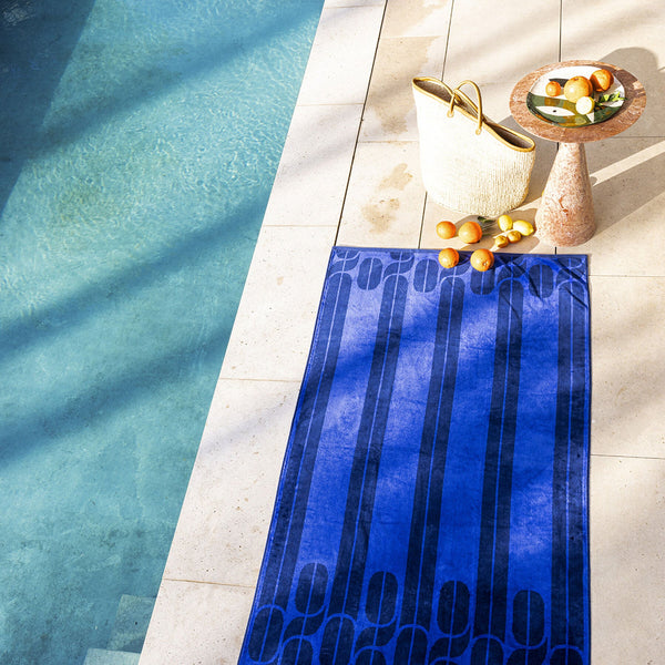 Nautic Blue Cotton Beach Towels