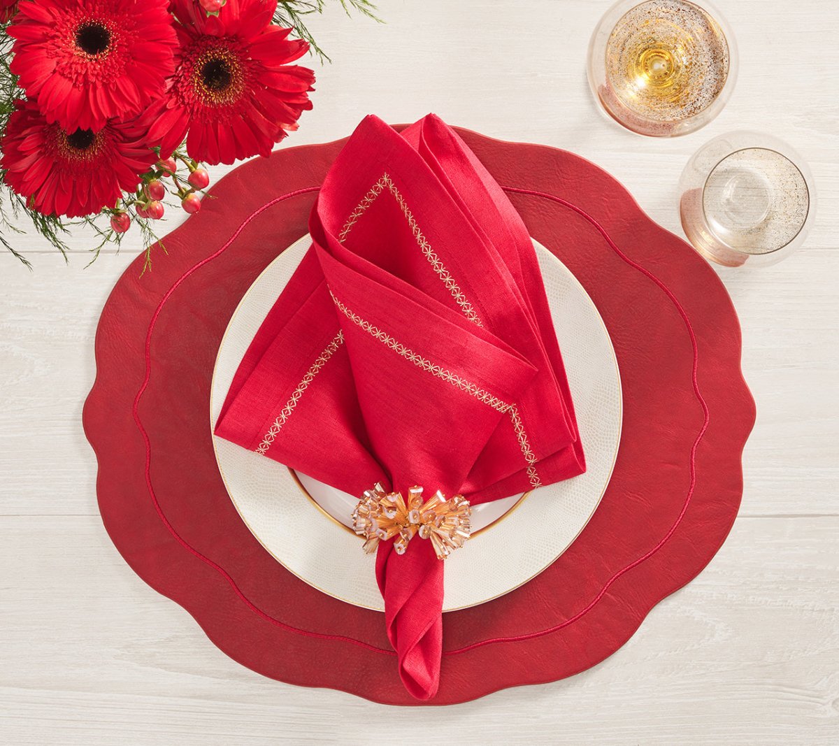 Tailored Placemat in Ruby by Kim Seybert