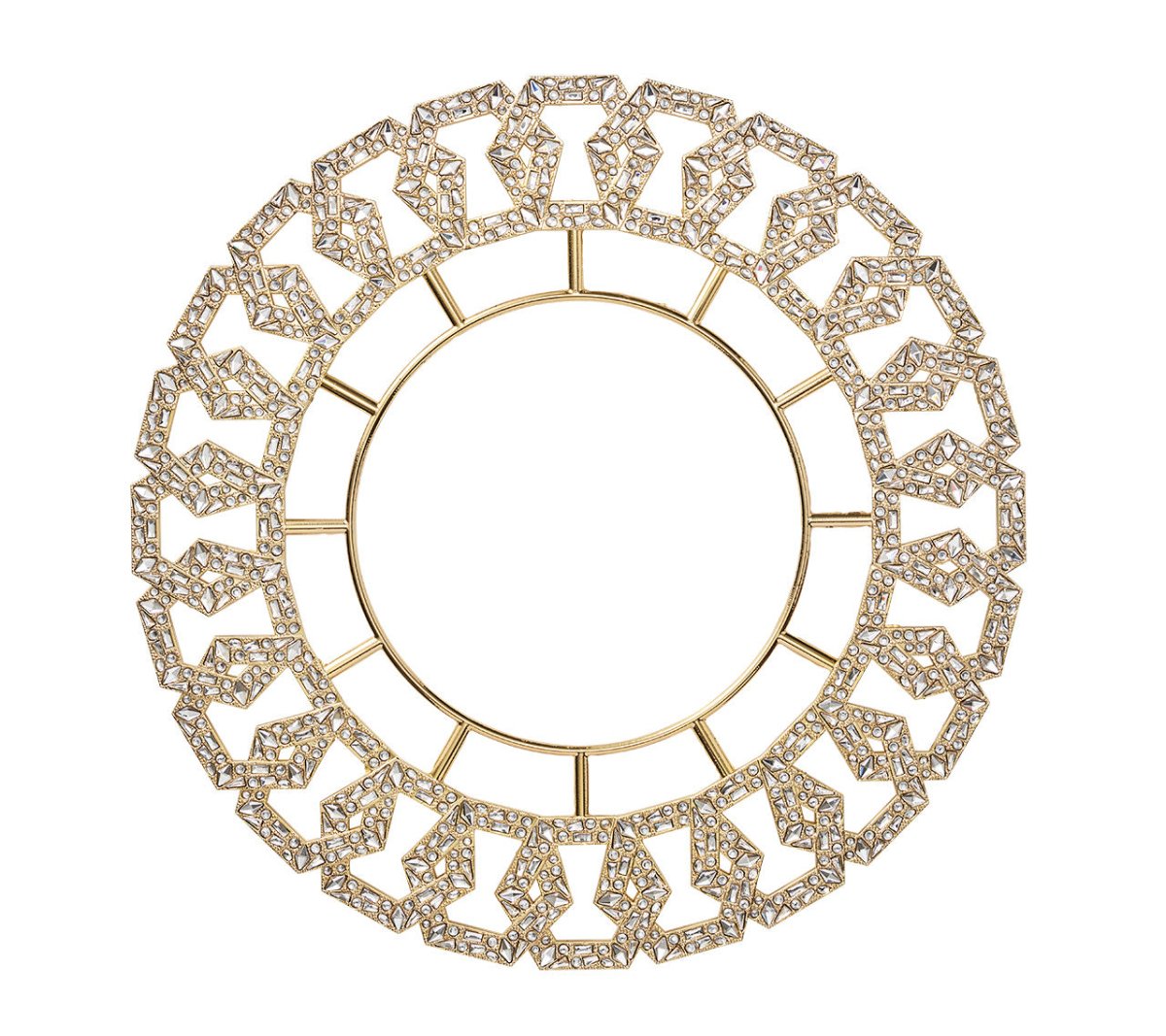 Tiara Charger in Gold & Crystal by Kim Seybert