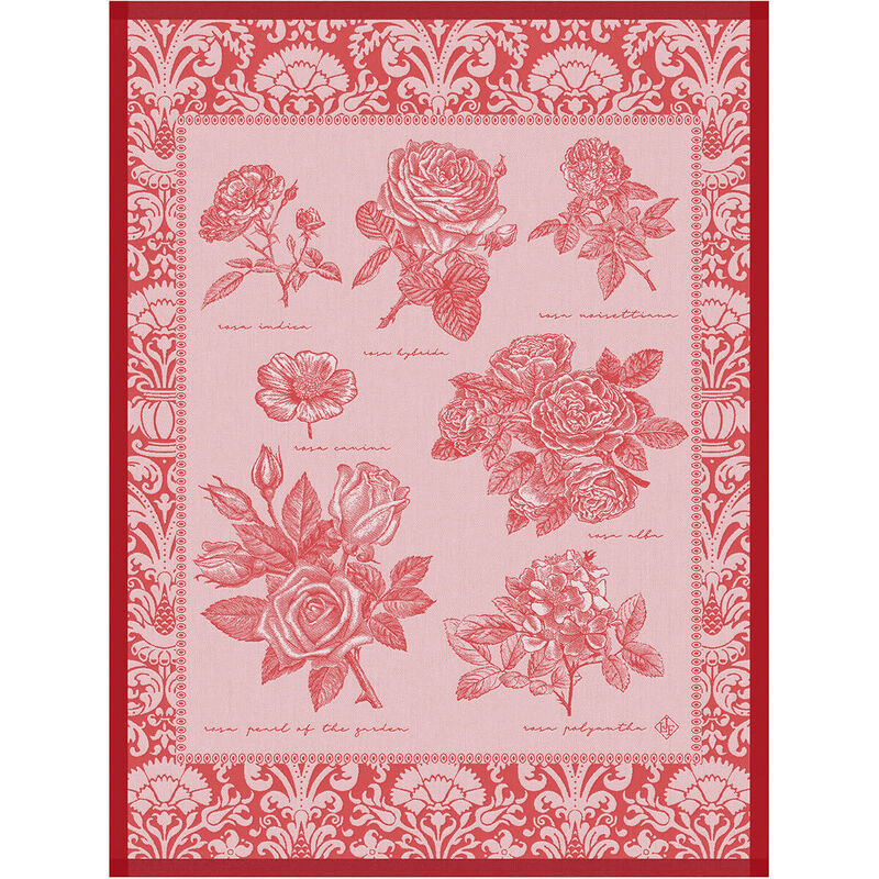 Jardin des roses Cotton Tea Towels by Le Jacquard Francais