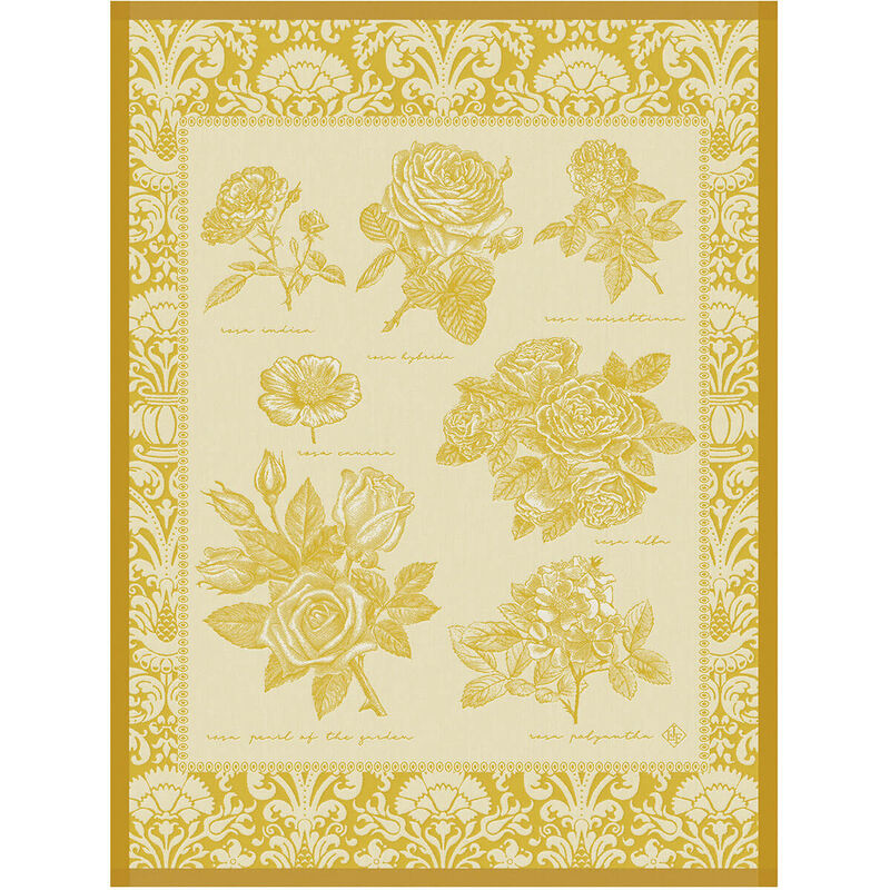 Jardin des roses Cotton Tea Towels by Le Jacquard Francais