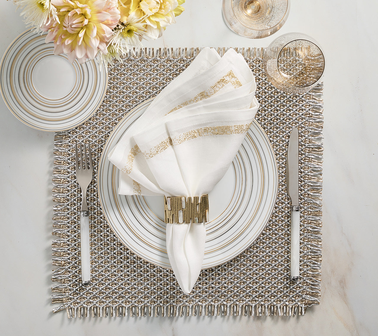 Matrix Napkin Ring in Gold by Kim Seybert