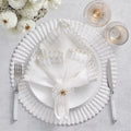 Cosmos Napkin Ring in White & Gold by Kim Seybert