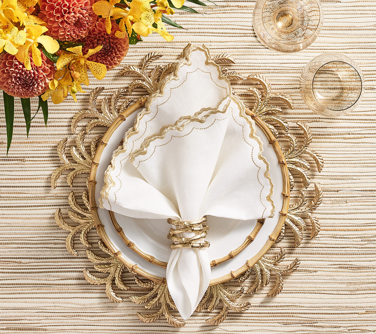 Bamboo Napkin Ring in Gold by Kim Seybert