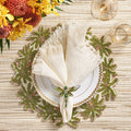Oasis Placemat in Ivory, Green & Gold by Kim Seybert
