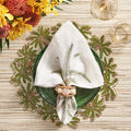 Oasis Placemat in Ivory, Green & Gold by Kim Seybert