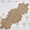 Embroidered Palm Tablecloth in White, Natural & Gold by Kim Seybert