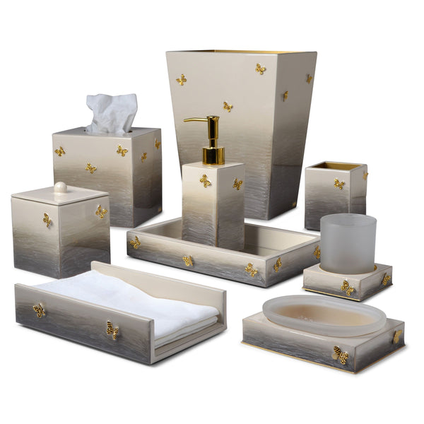 Breeze Natural with Gold Butterflies Vanity Set