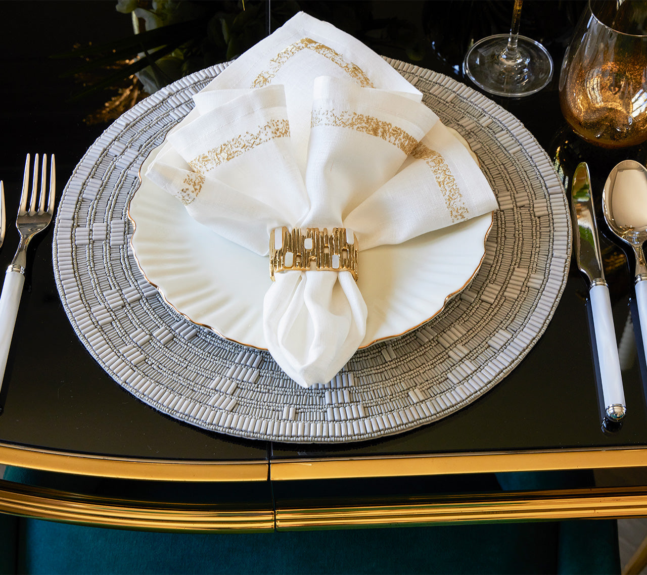 Matrix Napkin Ring in Gold by Kim Seybert