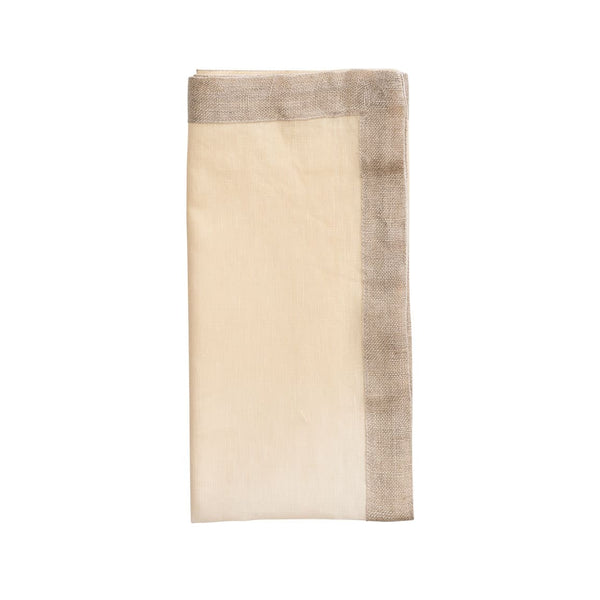 Dip Dye  Napkins in White & Beige