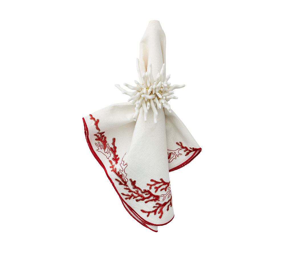 Amalfi Napkin Rings in White by Kim Seybert