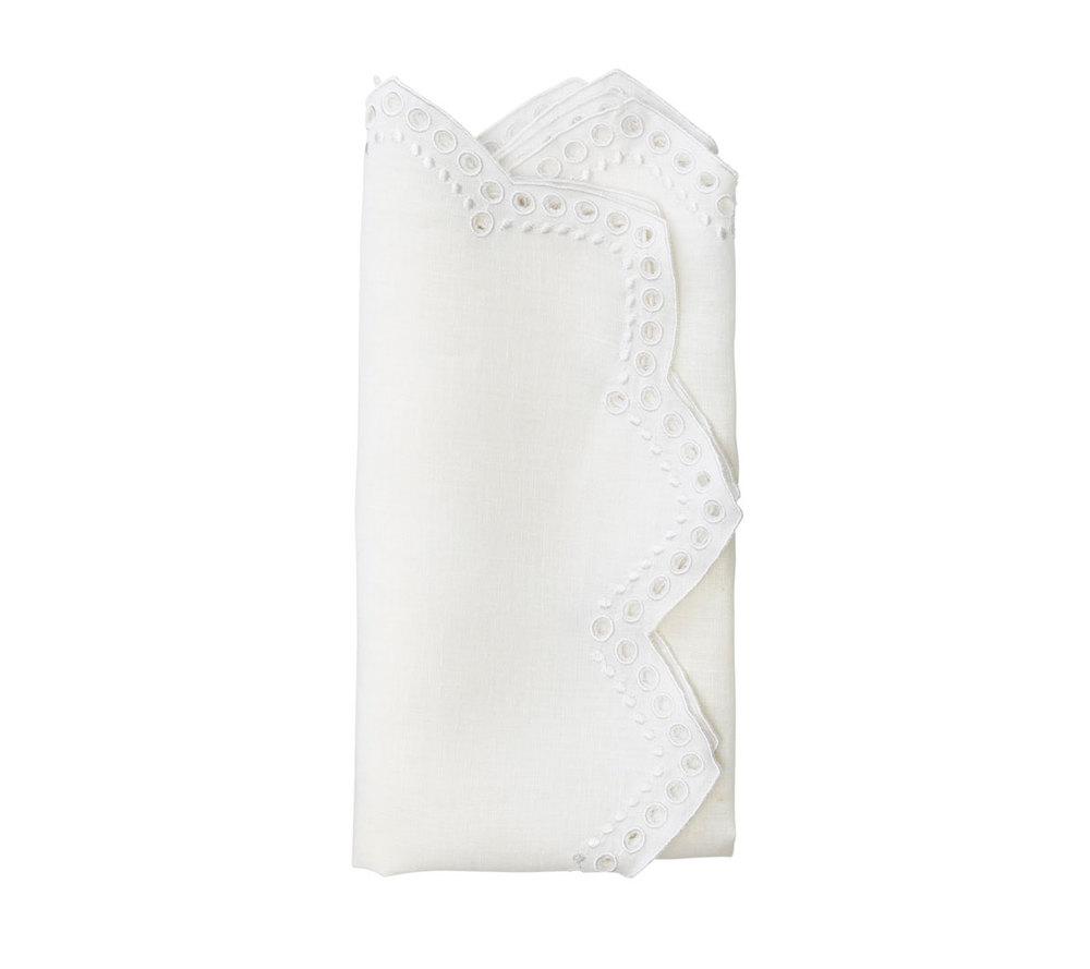 Tapestry Napkins in White by Kim Seybert
