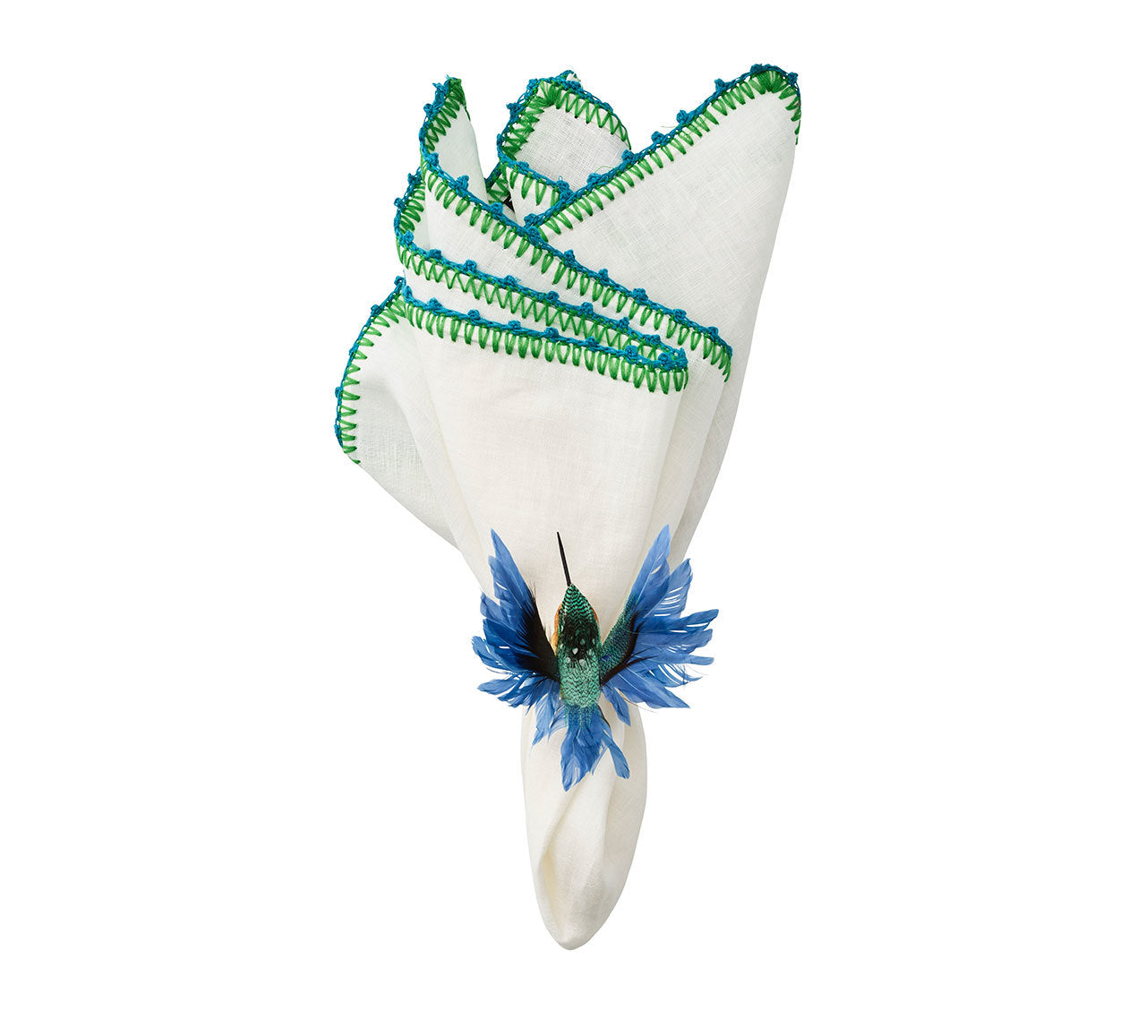 Humm Napkin Rings in Blue & Green by Kim Seybert