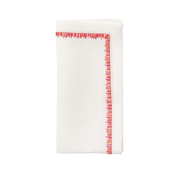 Filament Napkin in White & Pink & Orange