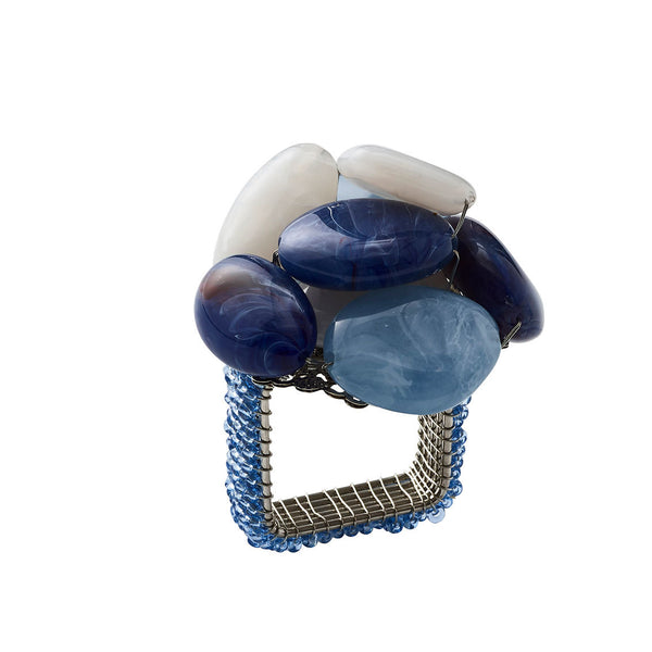 Sea Stone Napkin Ring in Navy
