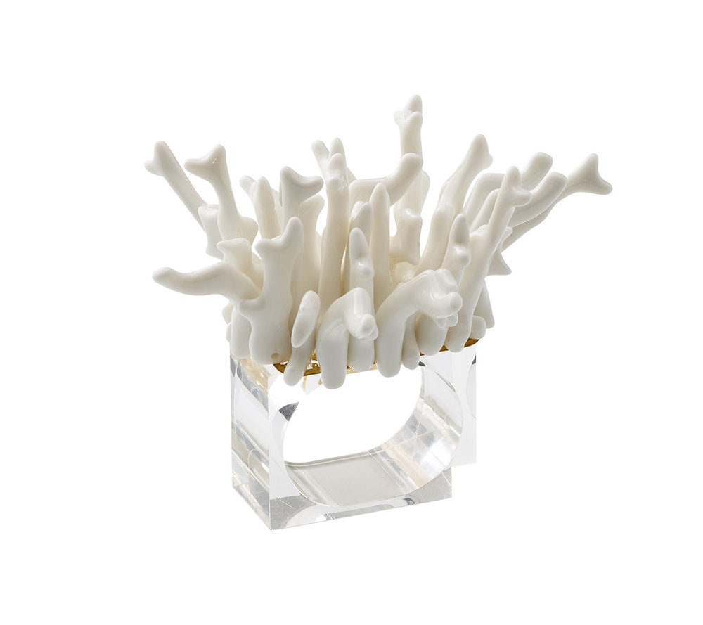 Amalfi Napkin Rings in White by Kim Seybert