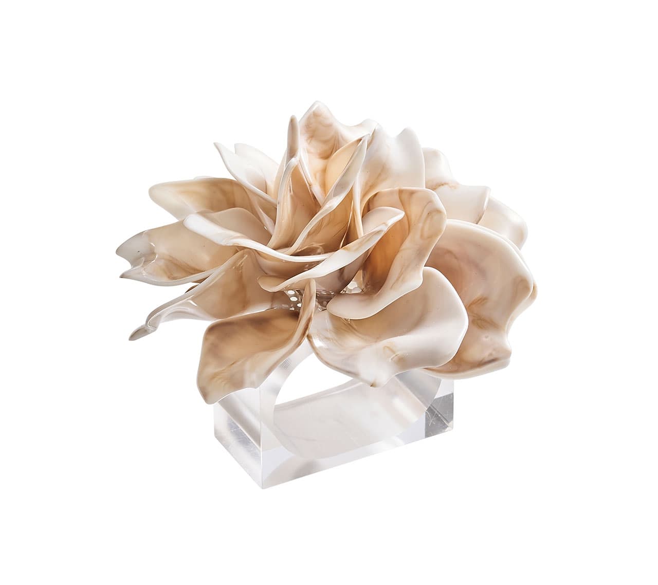 Dahlia Napkin Rings in Ivory by Kim Seybert