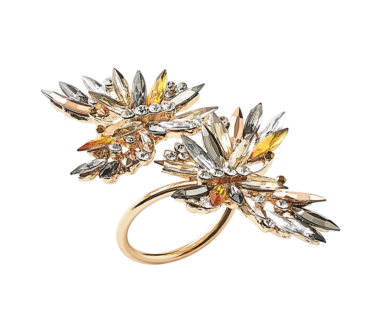 Butterflies Napkin Ring in Champagne & Crystal by Kim Seybert