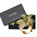 Palm Coast Napkin Ring in Green & Gold by Kim Seybert