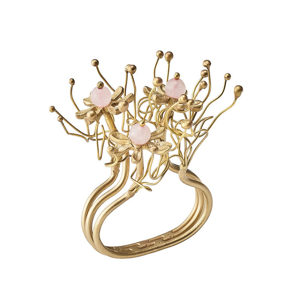Flora Napkin Ring in Blush & Gold