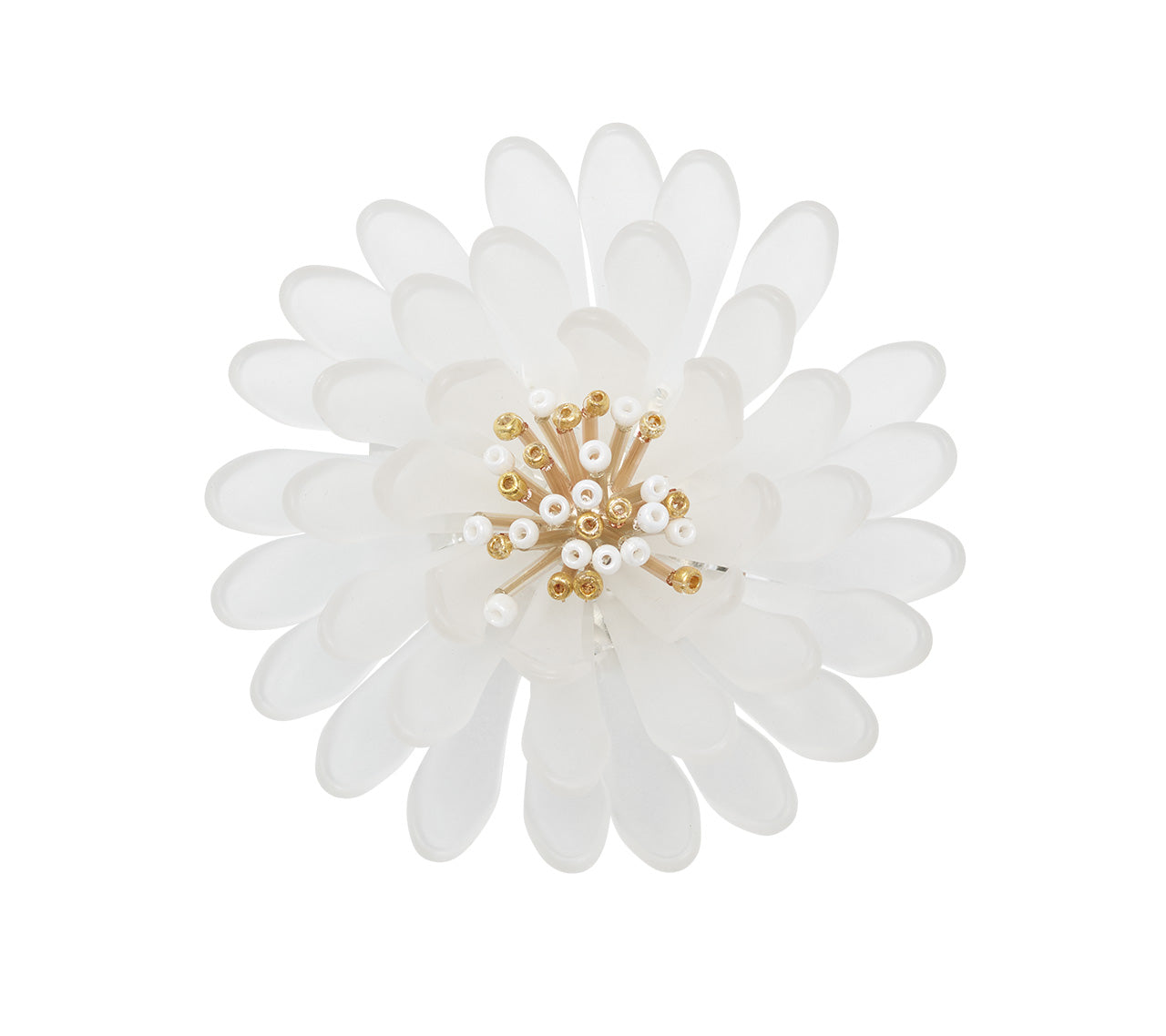 Cosmos Napkin Ring in White & Gold by Kim Seybert