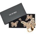 Papillon Napkin Ring in Gold & Crystal by Kim Seybert