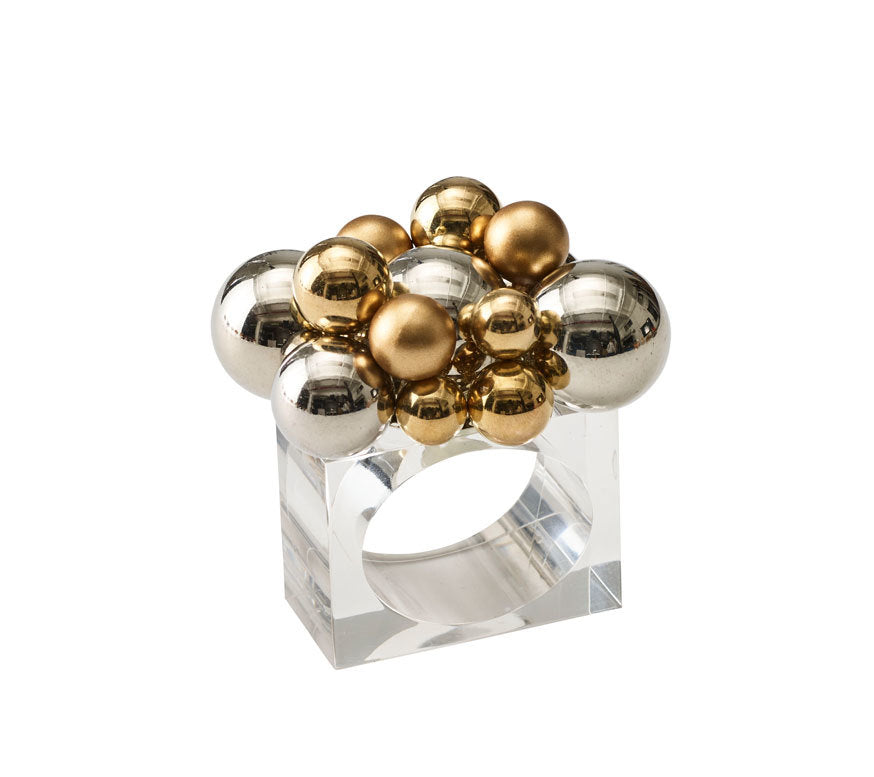 Bauble Napkin Ring in Gold & Silver by Kim Seybert