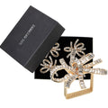 Jeweled Bow Napkin Ring in Gold & Crystal by Kim Seybert