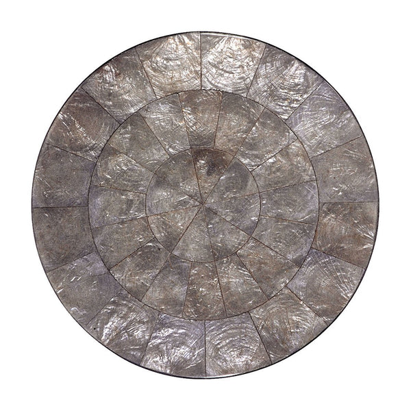 ROUND CAPIZ PLACEMATS IN GRAY