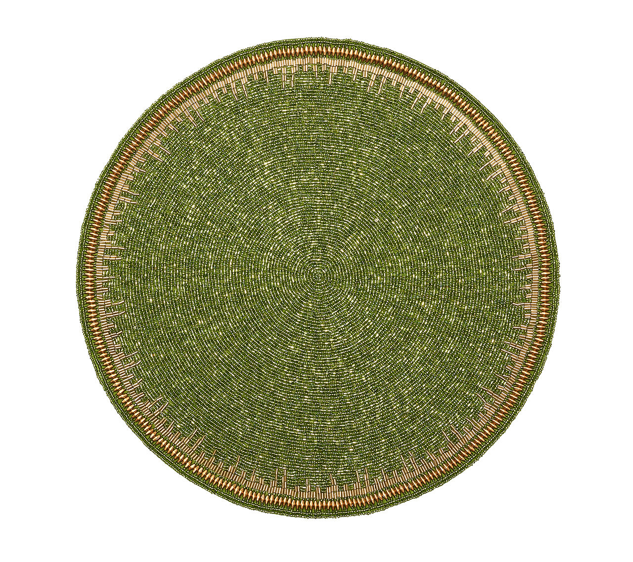 Enamor Placemat in Green & Gold by Kim Seybert