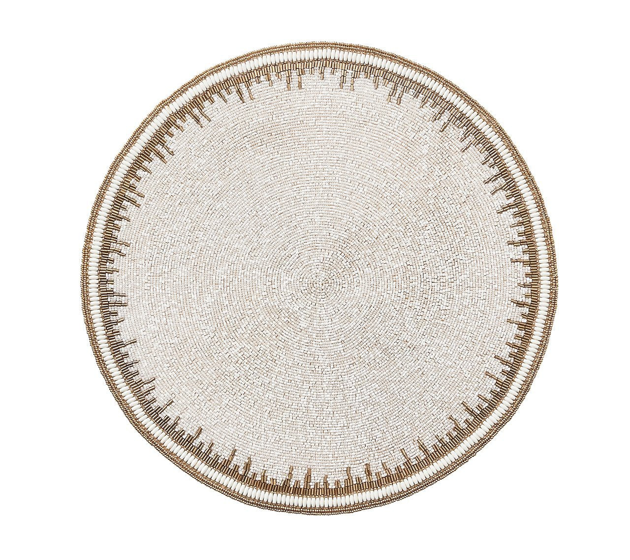 Enamor Placemat in White & Gold by Kim Seybert